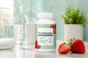ProDentim oral probiotic supplement bottle review
