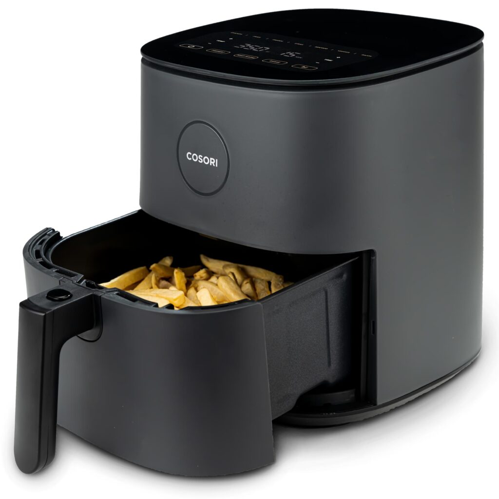 Cosori Air Fryer Pro LE 5 Qt with ceramic-coated basket and digital touchscreen
